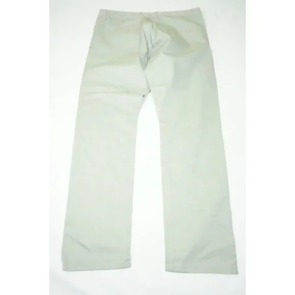 Isaia LC Seva Grayish Khaki 100% Cotton Casual Mens Chino Pants 56L EU NEW